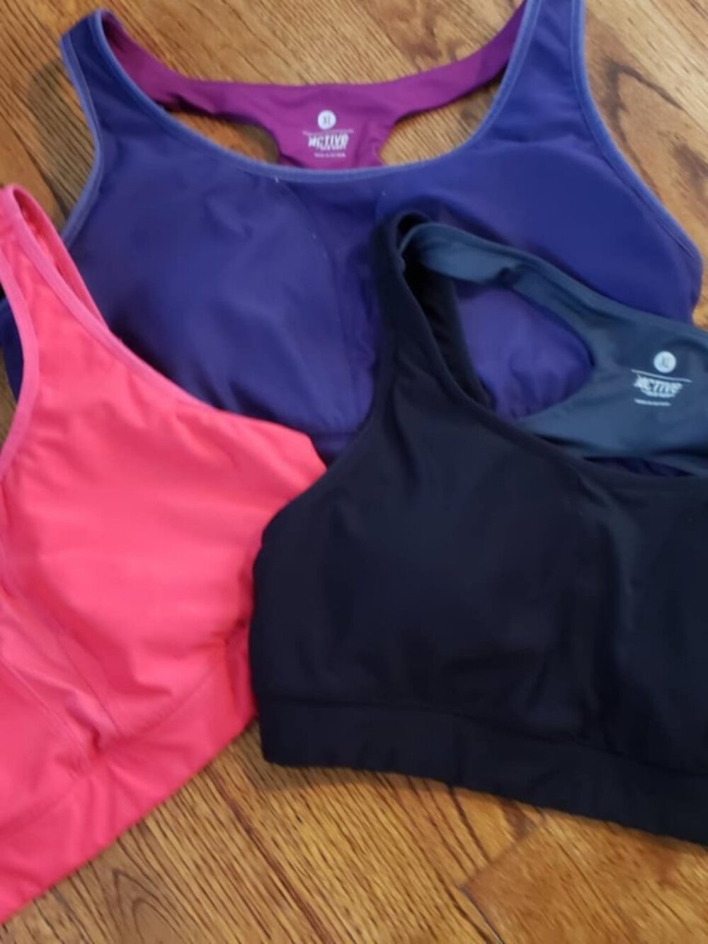 ACTIVE by OLD NAVY SPORTS BRAS BRAND NEW PURPLE BLACK AND CORAL XL - Picture 6 of 6